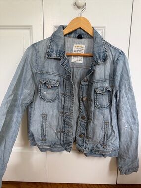 Distressed Light Blue Denim Jacket J.Crew
